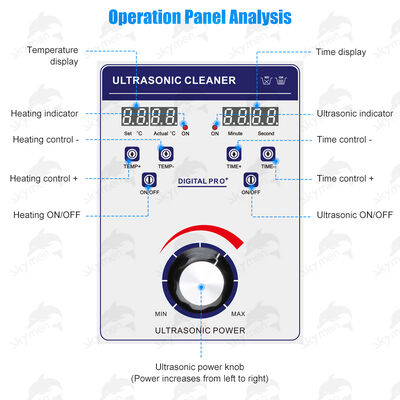 منظف بالموجات فوق الصوتية صناعي رقمي عالي الطاقة Skymen JP-120ST بسعة 38 لتر مع خزان من الفولاذ المقاوم للصدأ لفلتر DPF المسدود