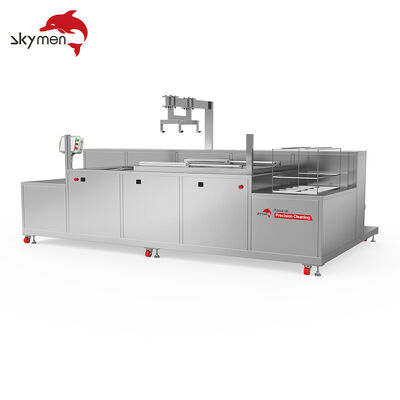 4-Tank Automatic Ultrasonic Cleaning System for Precision Parts with PLC Robotic Arm, Heating, Filtration & Drying