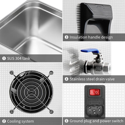 600W 30L SUS304 منظف بالموجات فوق الصوتية Benchtop لأجزاء الأجهزة