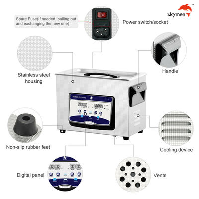 200W 1.19 جالون Benchtop منظف بالموجات فوق الصوتية 40 كيلو هرتز لقطع غيار الدراجة