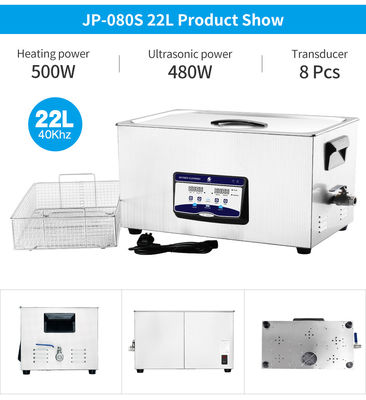 منظف ​​بالموجات فوق الصوتية بنفايات Benchtop 480 وات 20 لتر لشاشة التصفية